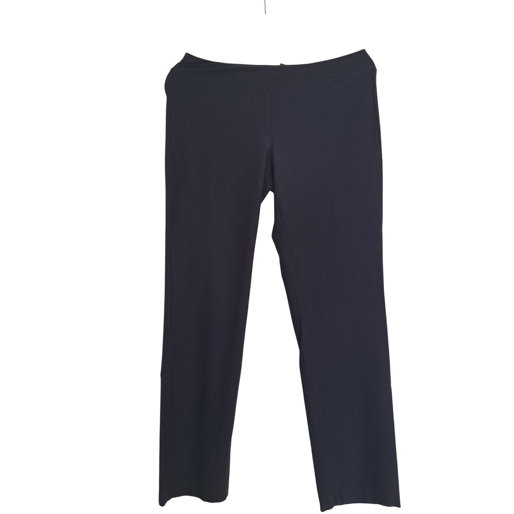 Eileen Fisher Pants Womens Sz S Navy Blue Straight Leg Elastic Waist